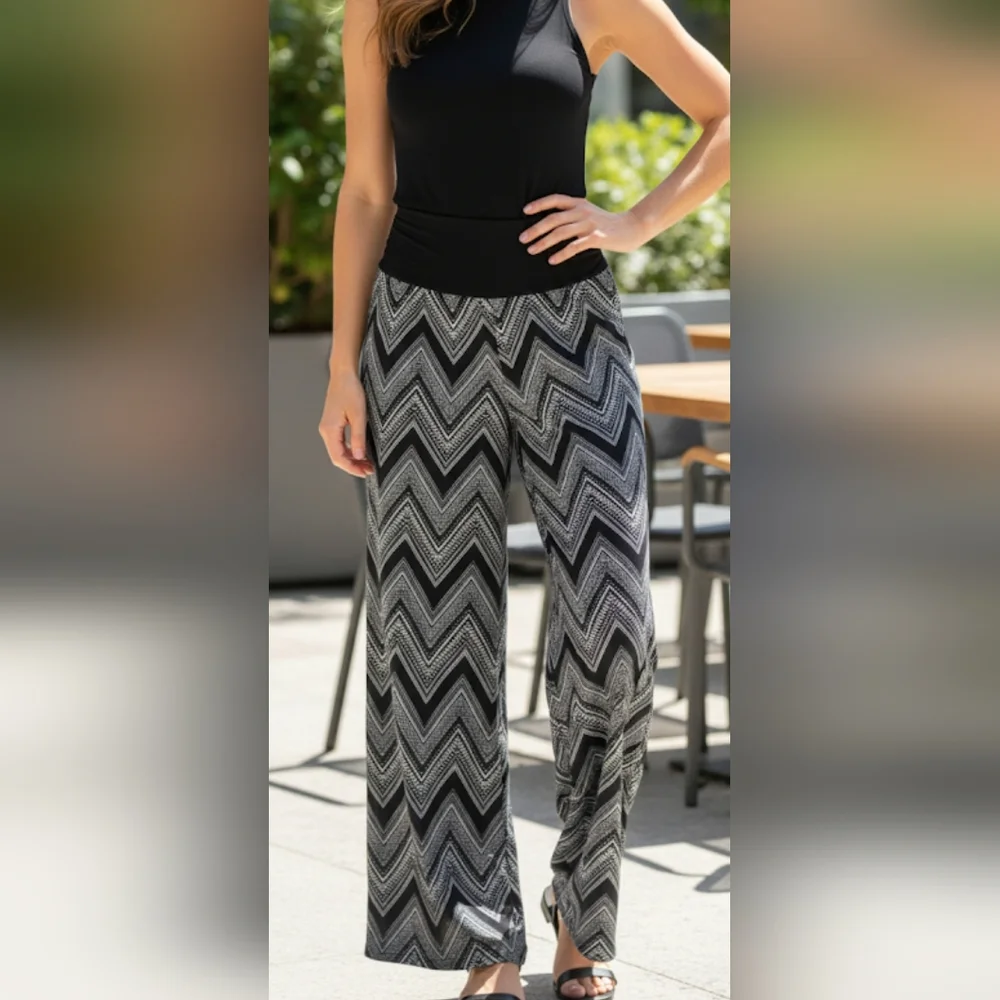 Apt. 9 Black and White Chevron Pants - Picture 5 of 8